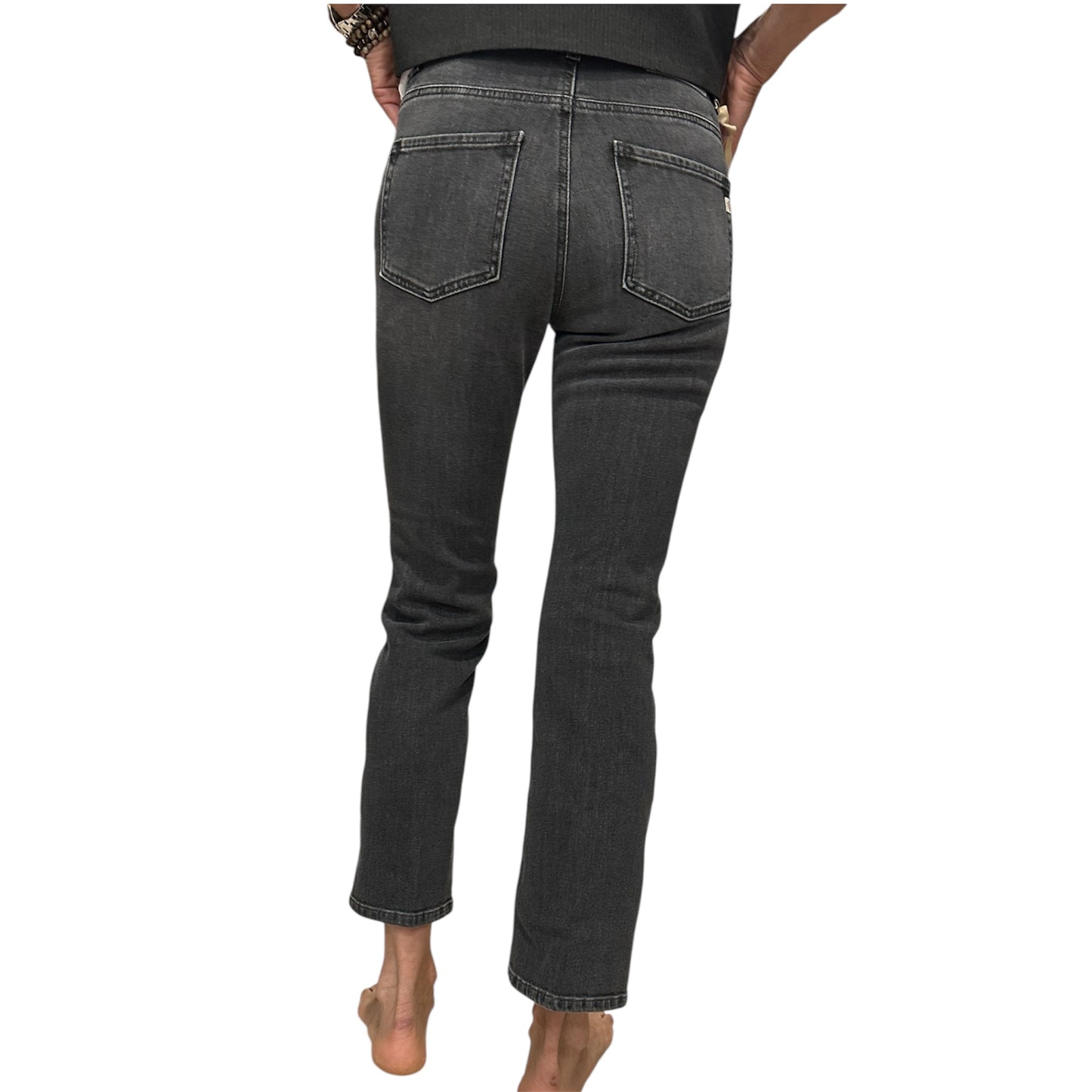 JEANS DENIM GRIGIO A TROMBETTA