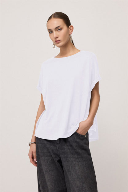 T-Shirt Rachele - Bianco, Merlot & Mocha