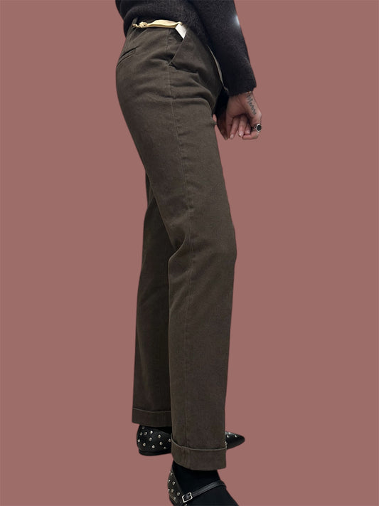 PANTALONE CHINO CON RISVOLTO