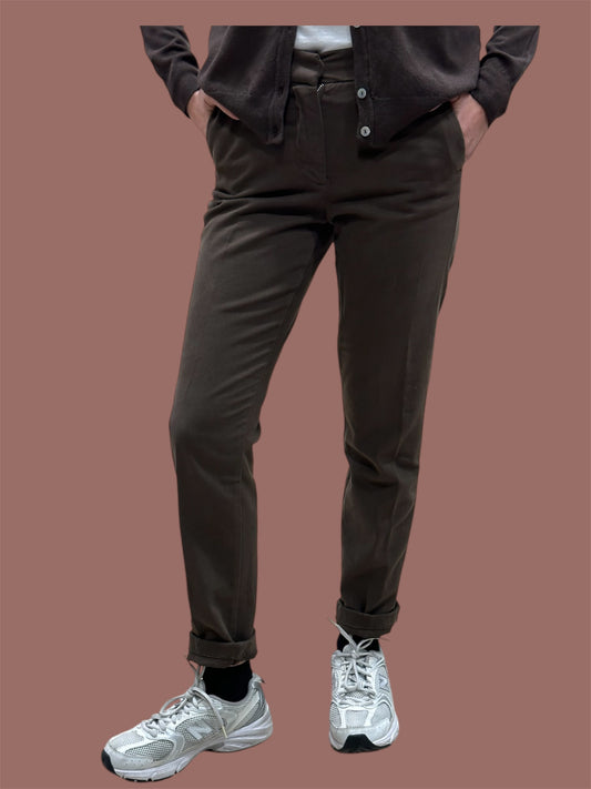 PANTALONE CHINO CON RISVOLTO TELERIA ZED