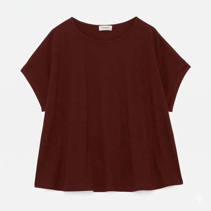 T-Shirt Rachele - Bianco, Merlot & Mocha
