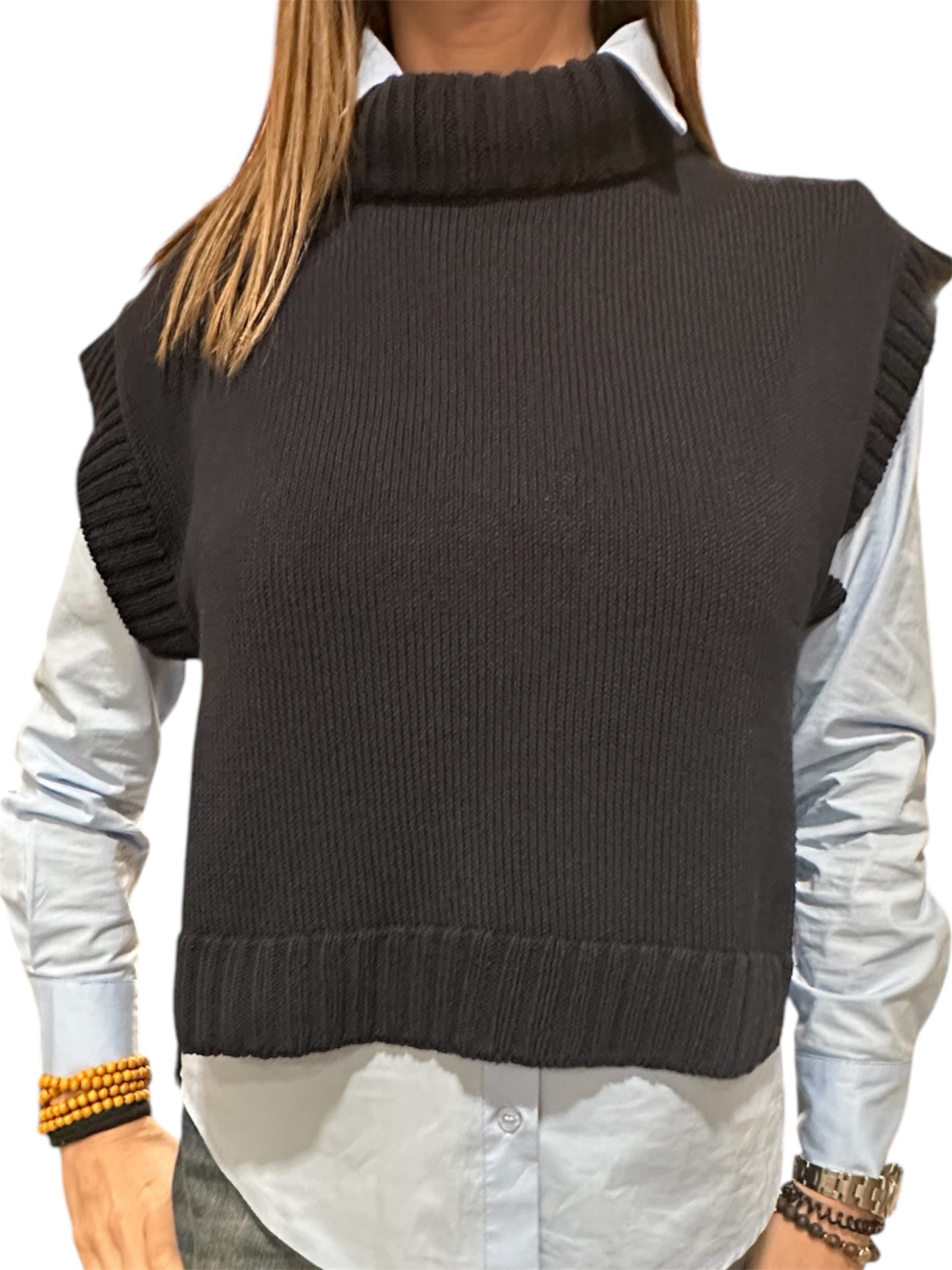 GILET LUPETTO CON SPACCHI LATERALI