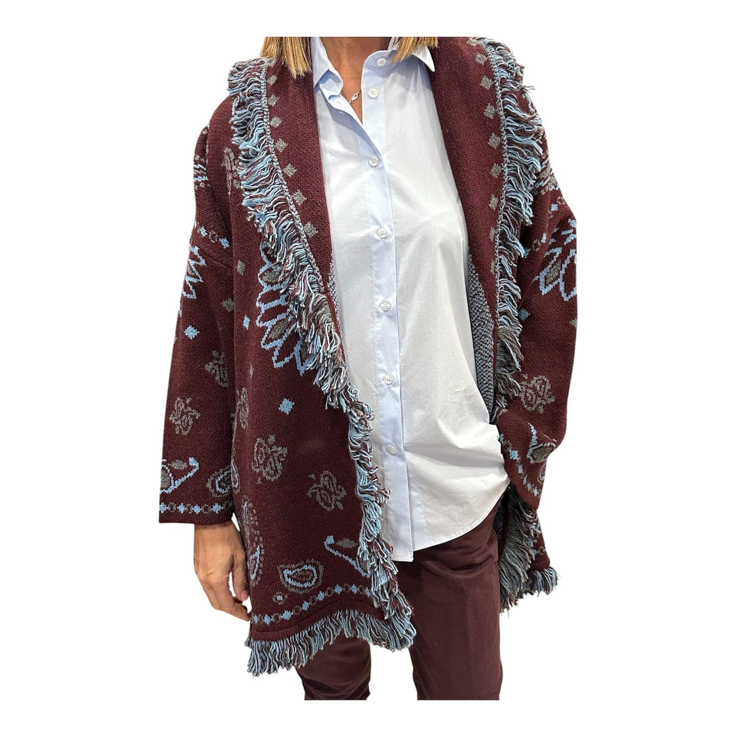 CARDIGAN CON CINTURA IN MISTO LANA