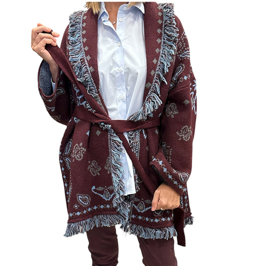 CARDIGAN CON CINTURA IN MISTO LANA