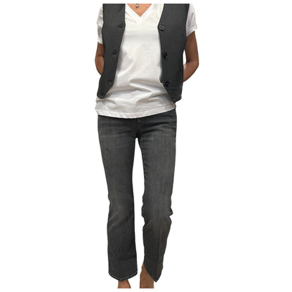 JEANS DENIM GRIGIO A TROMBETTA