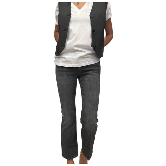 JEANS DENIM GRIGIO A TROMBETTA