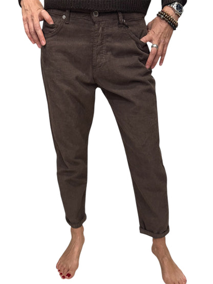 PANTALONE IN VELLUTO MILLE RIGHE 5 TASCHE BAGGY