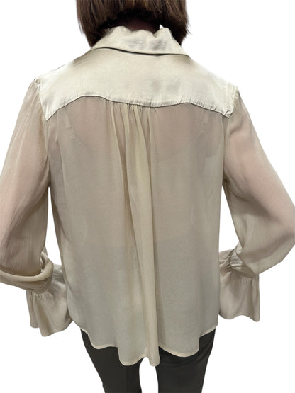 CAMICIA IN VISCOSA CON DETTAGLI IN RASO