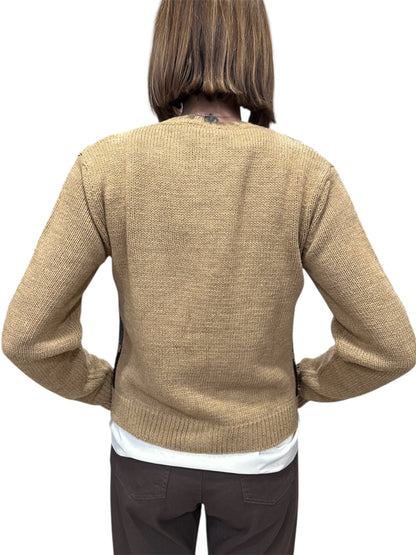 CARDIGAN CON LOSANGHE E BOTTONI GIOIELLO