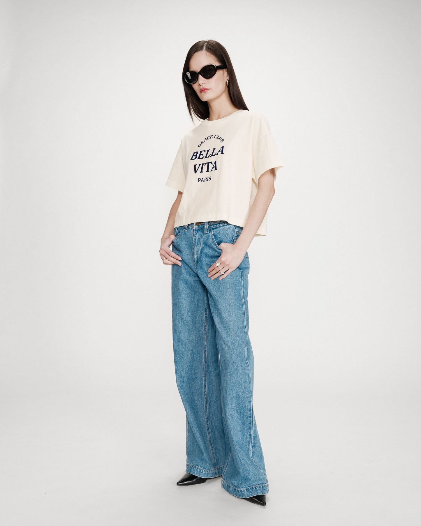 T- SHIRT VOSS - Marine&Ecru